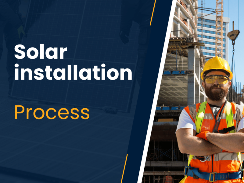 Solar panel installation process.